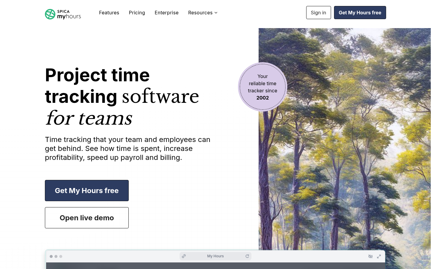 Homepage of the website, as captured