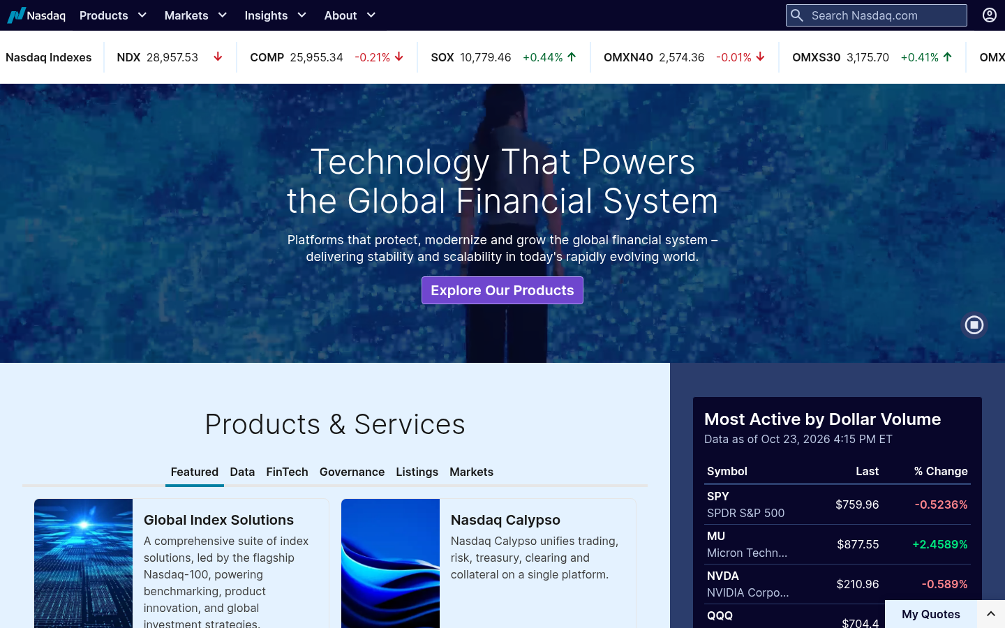 Homepage of the website, as captured