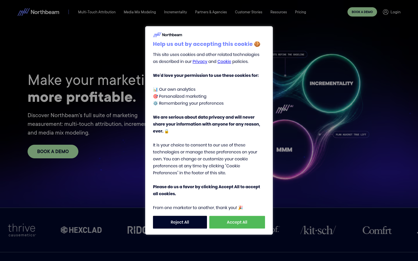 Homepage of the website, as captured