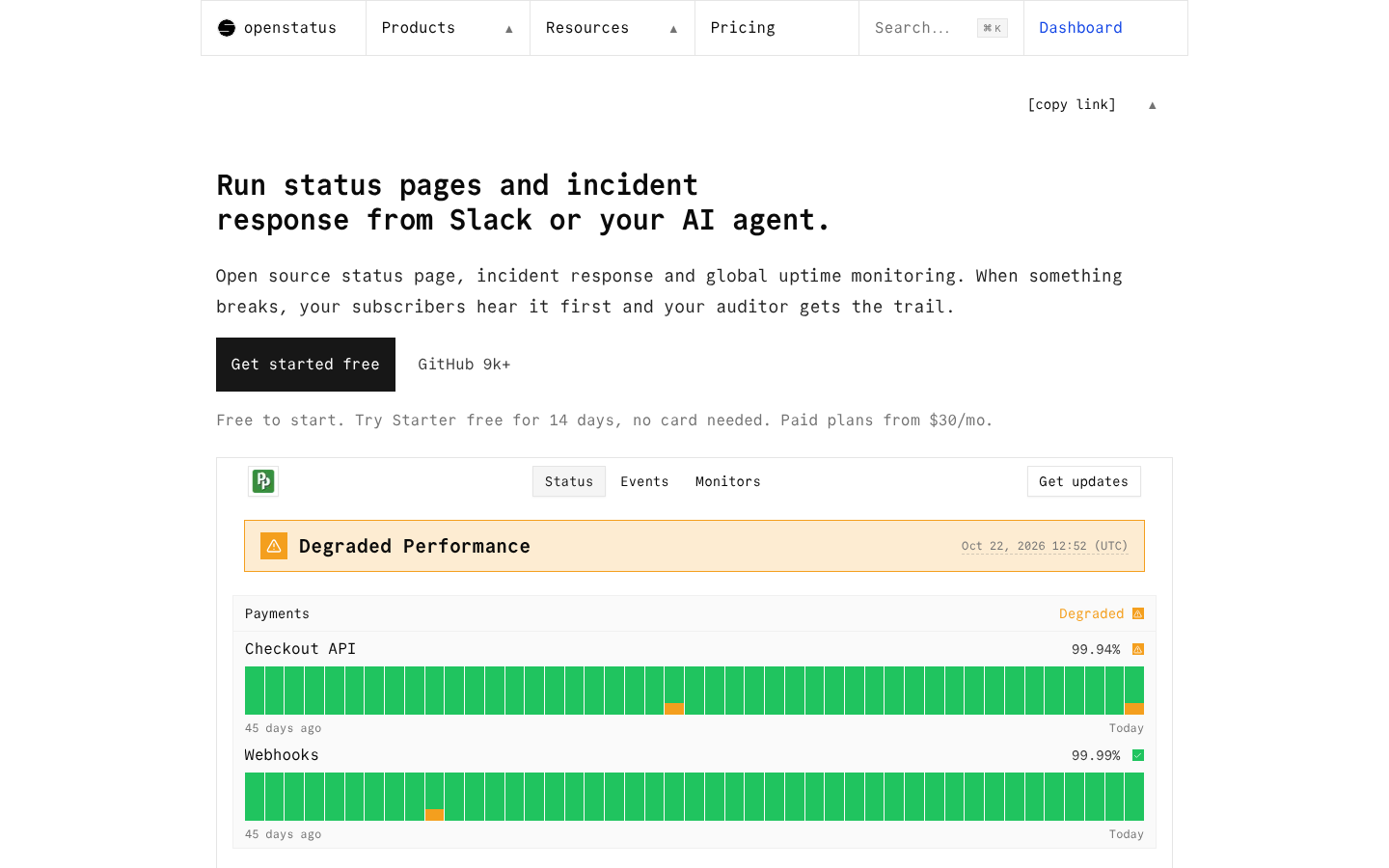 Homepage of the website, as captured