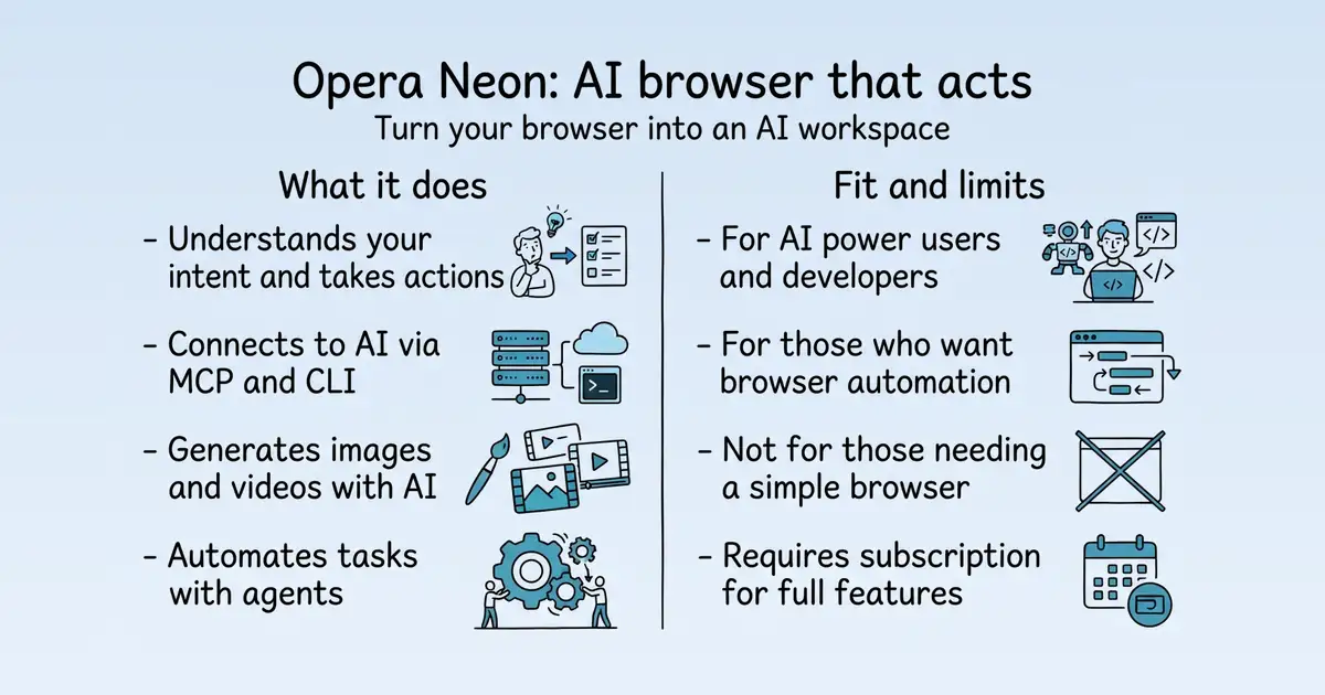 Opera Neon at a glance