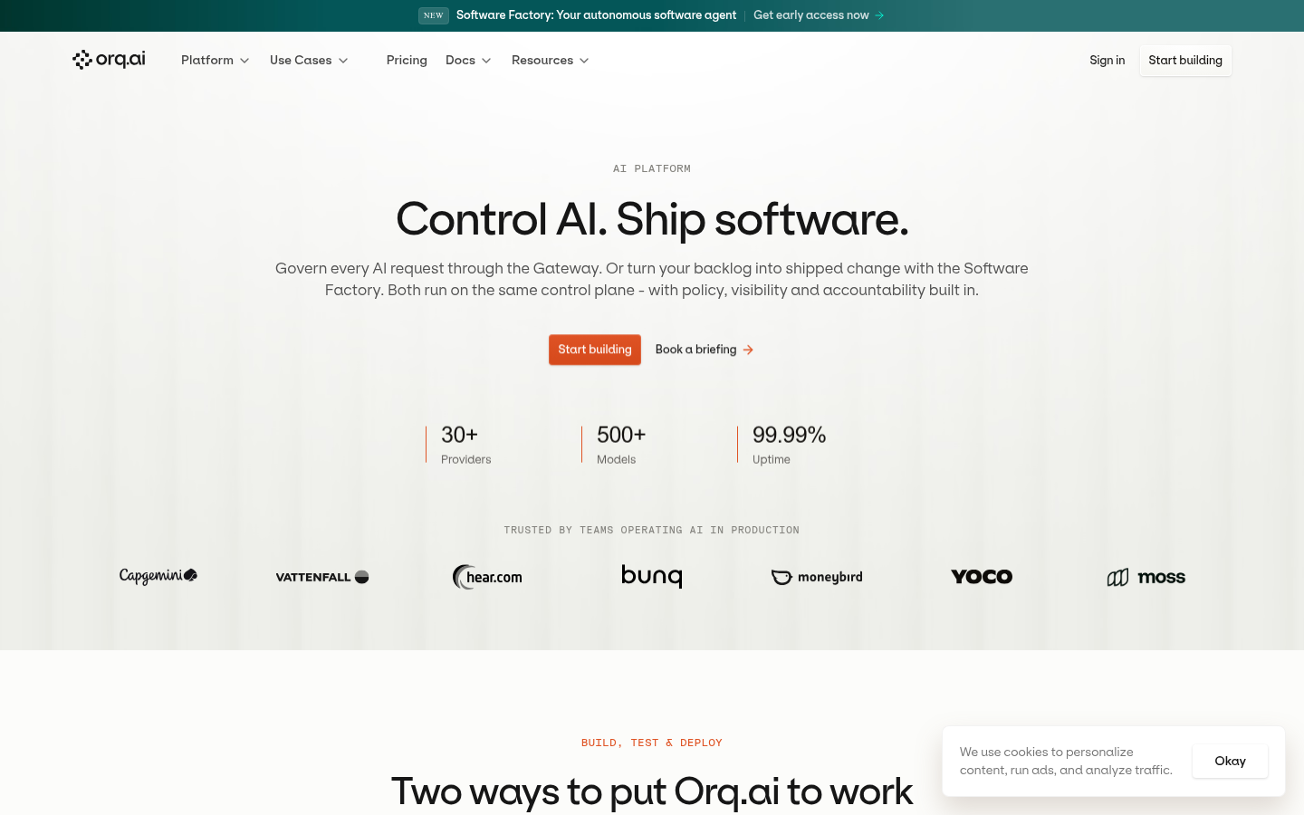 Homepage of the website, as captured