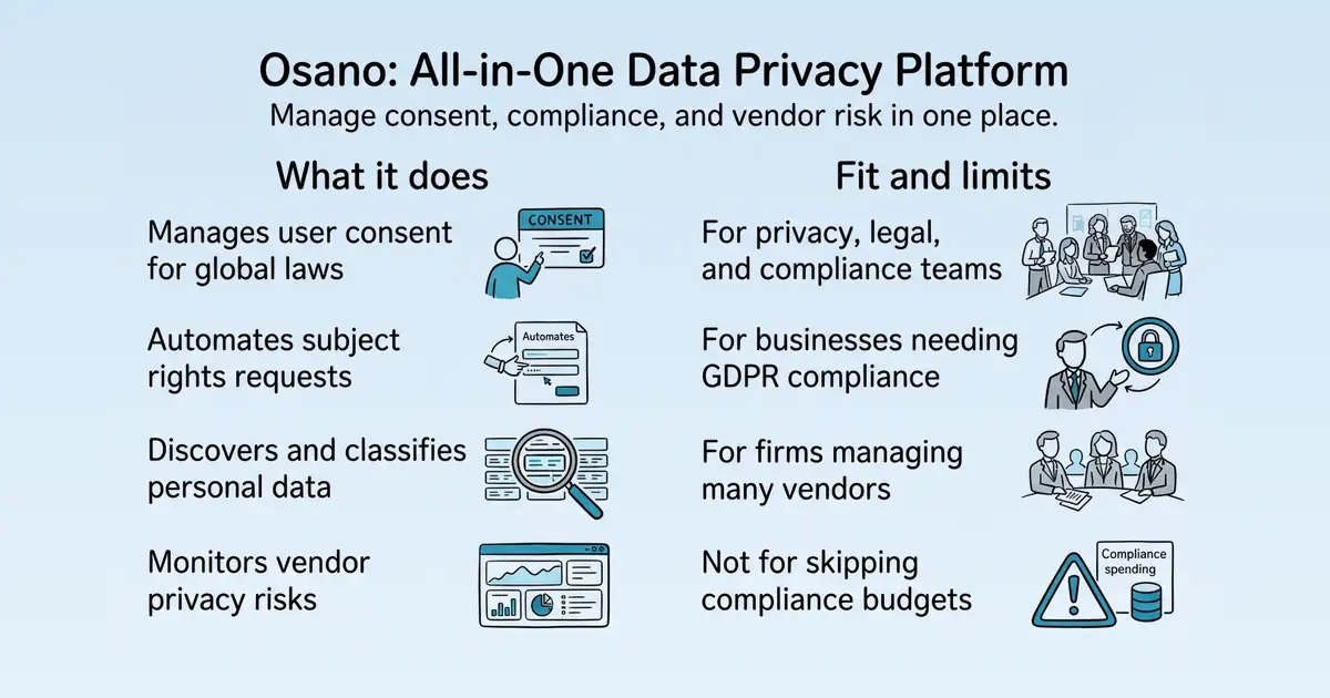 Osano Data Privacy Platform at a glance