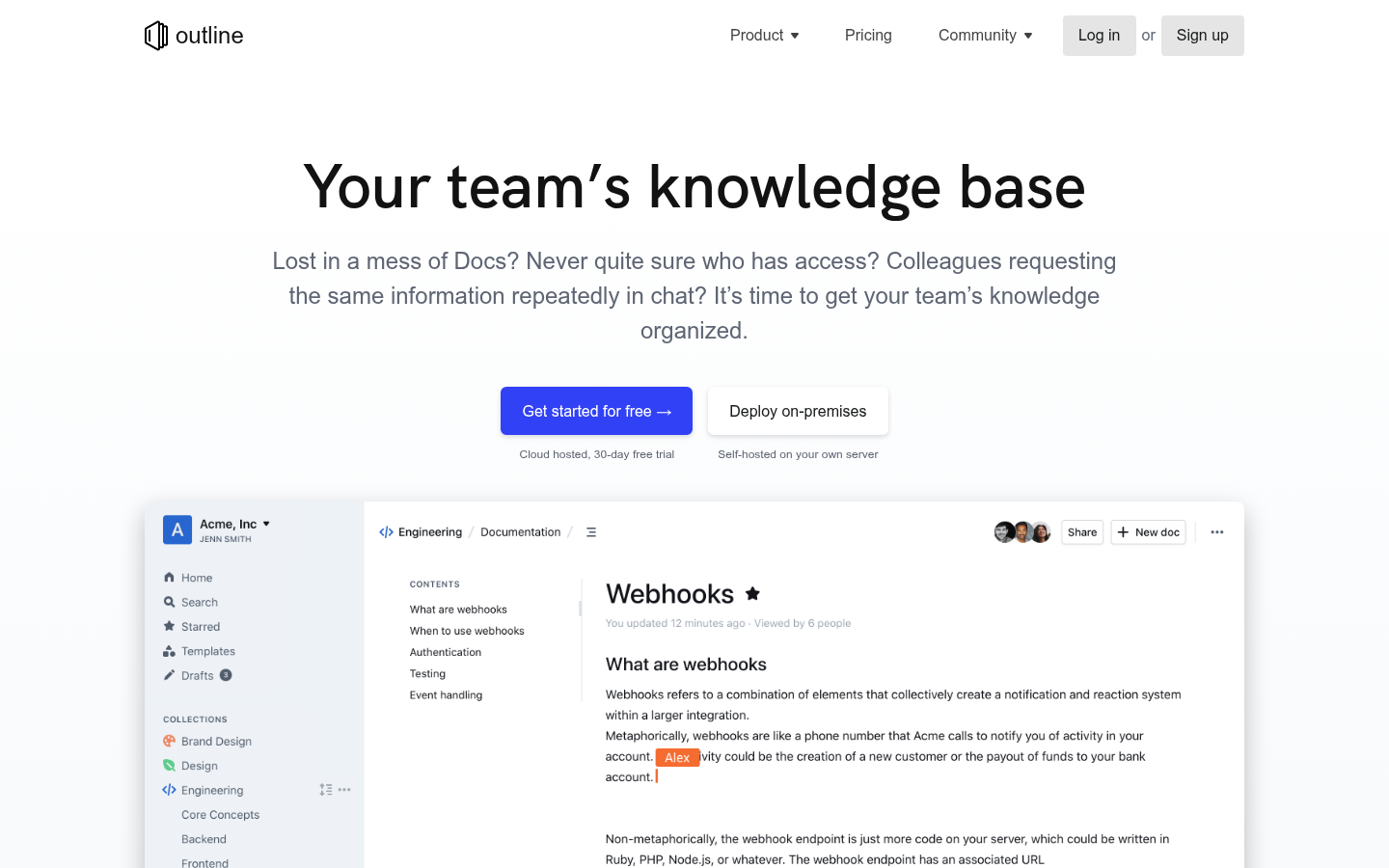Homepage of the website, as captured