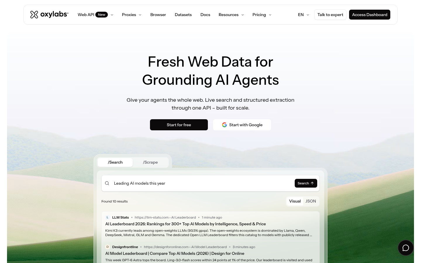 Homepage of the website, as captured