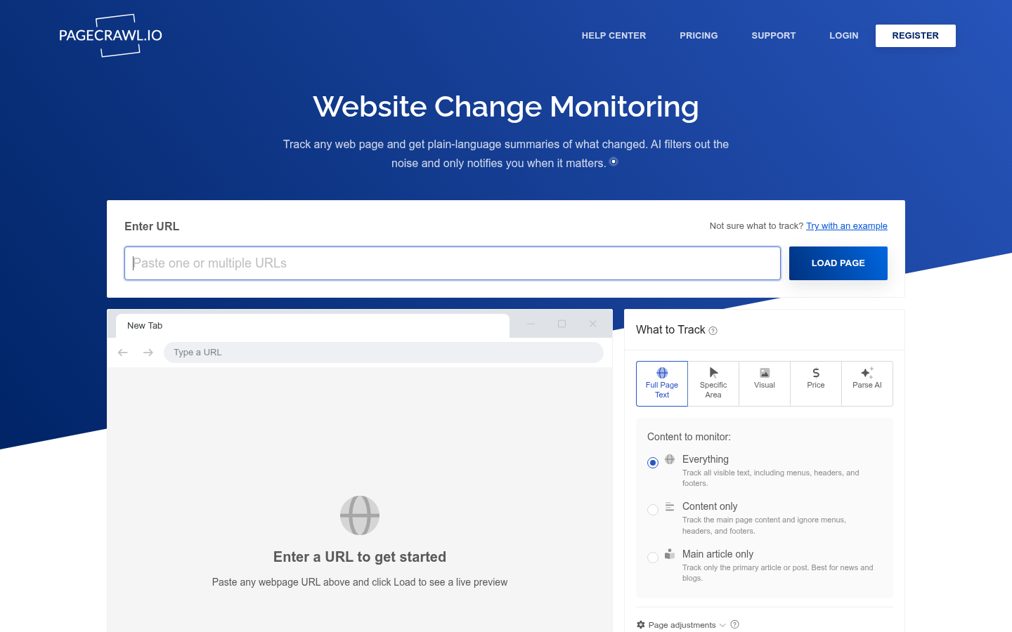 Homepage of the website, as captured
