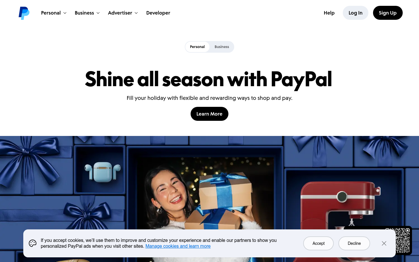 Homepage of the website, as captured