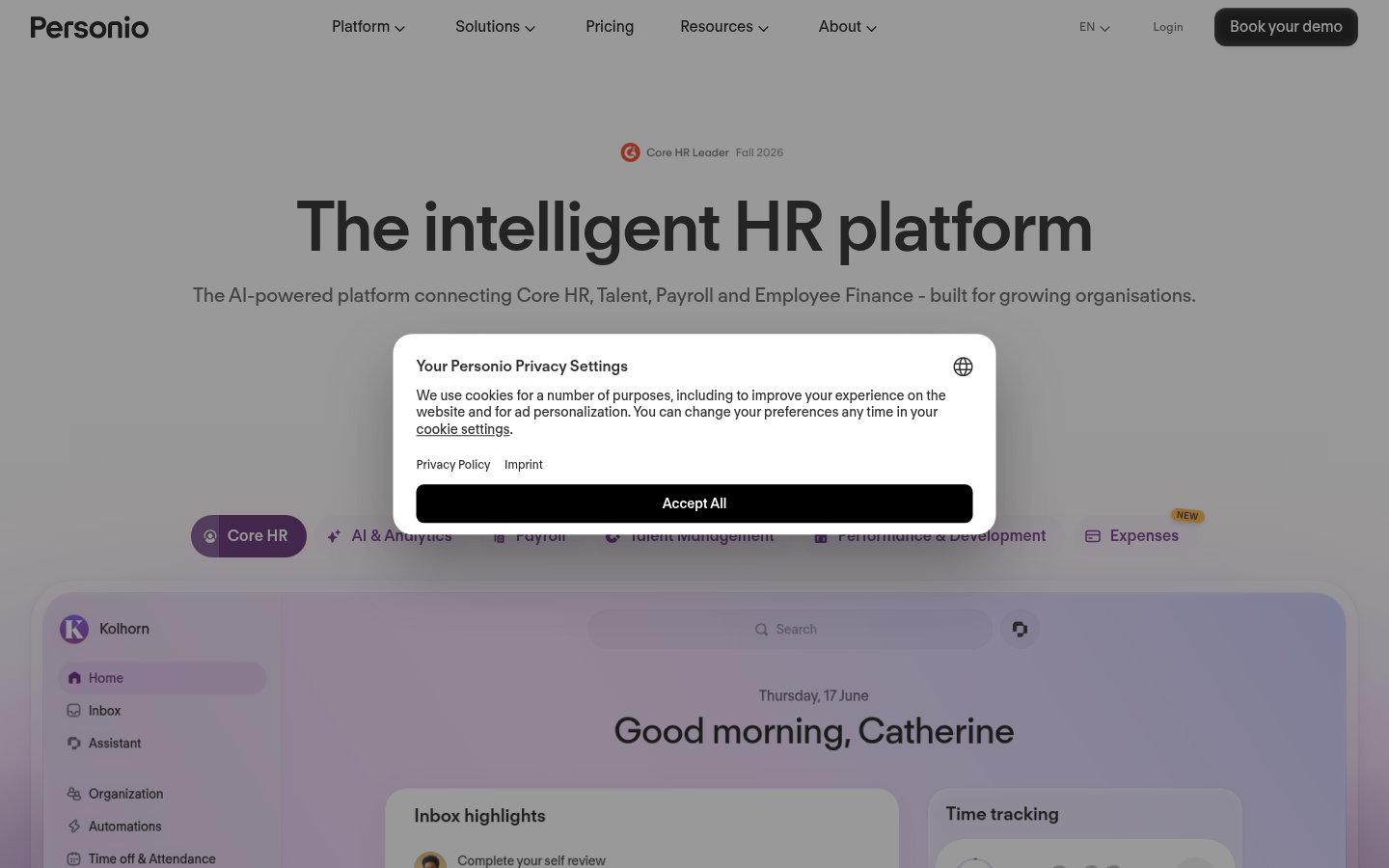 Homepage of the website, as captured