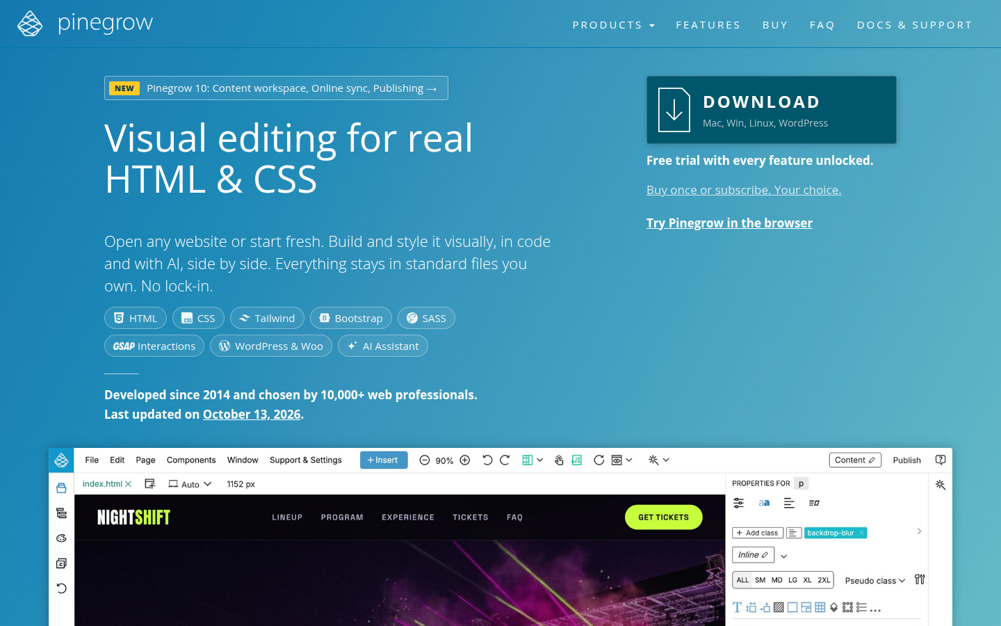 Homepage of the website, as captured