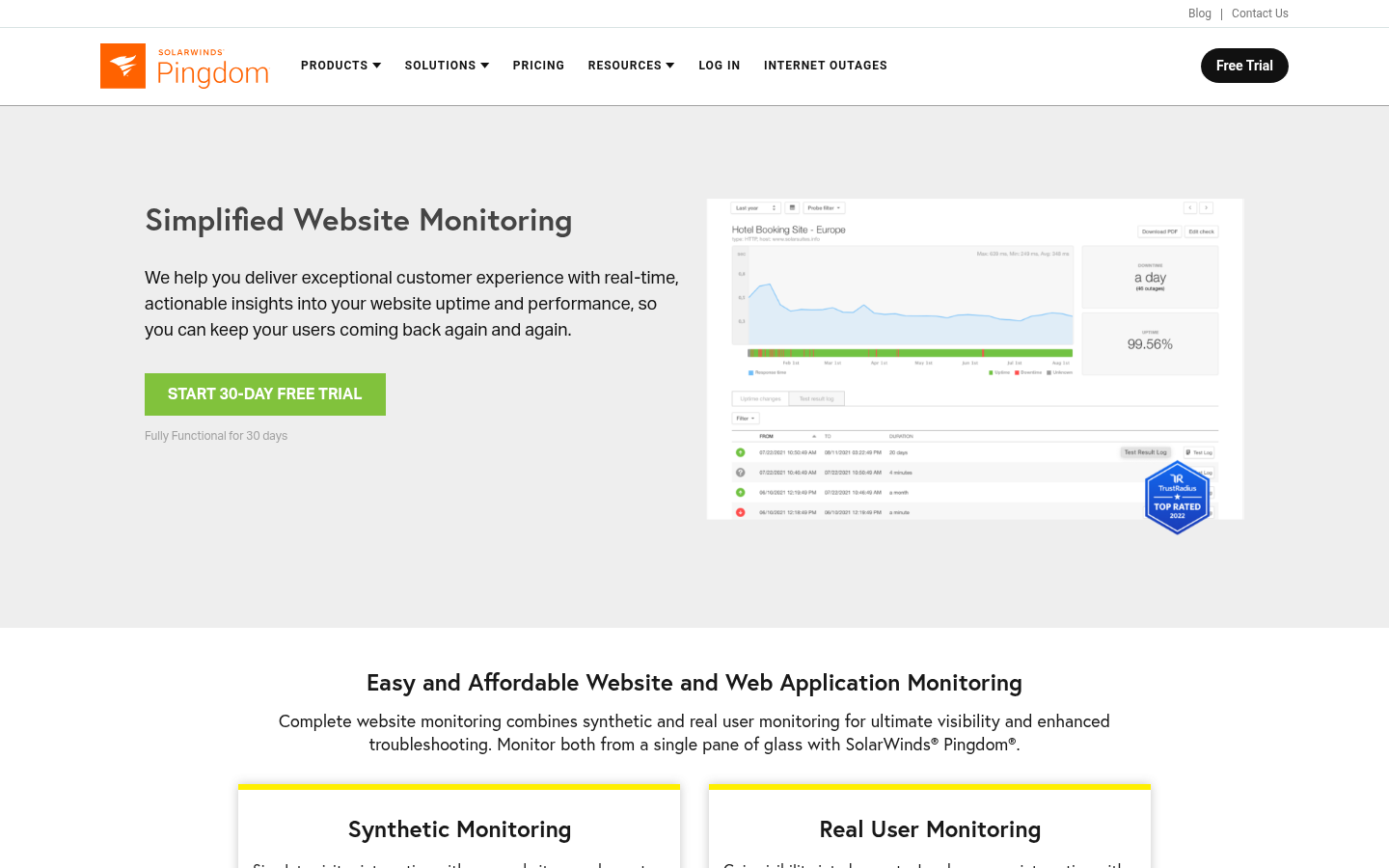 Homepage of the website, as captured