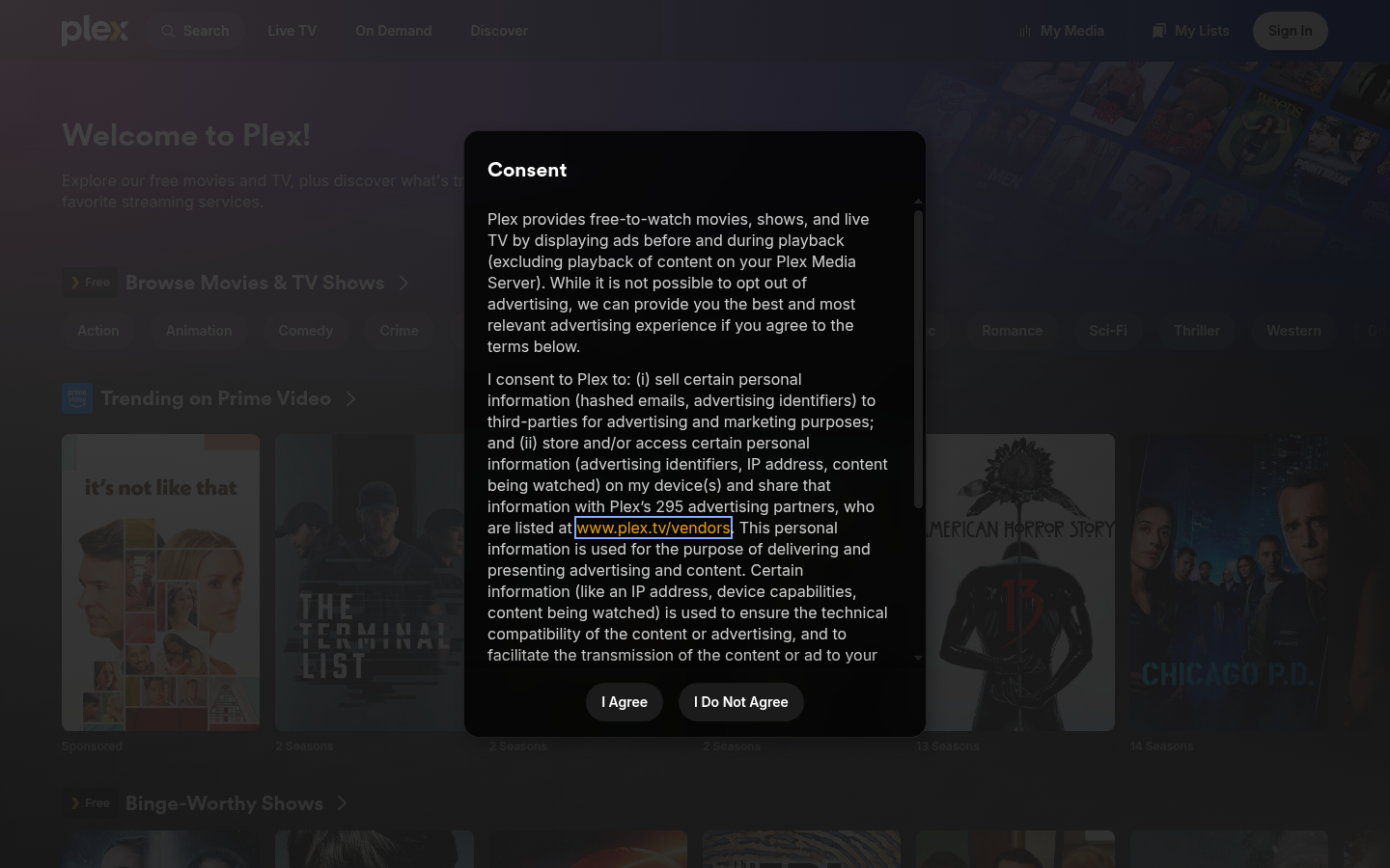 Homepage of the website, as captured