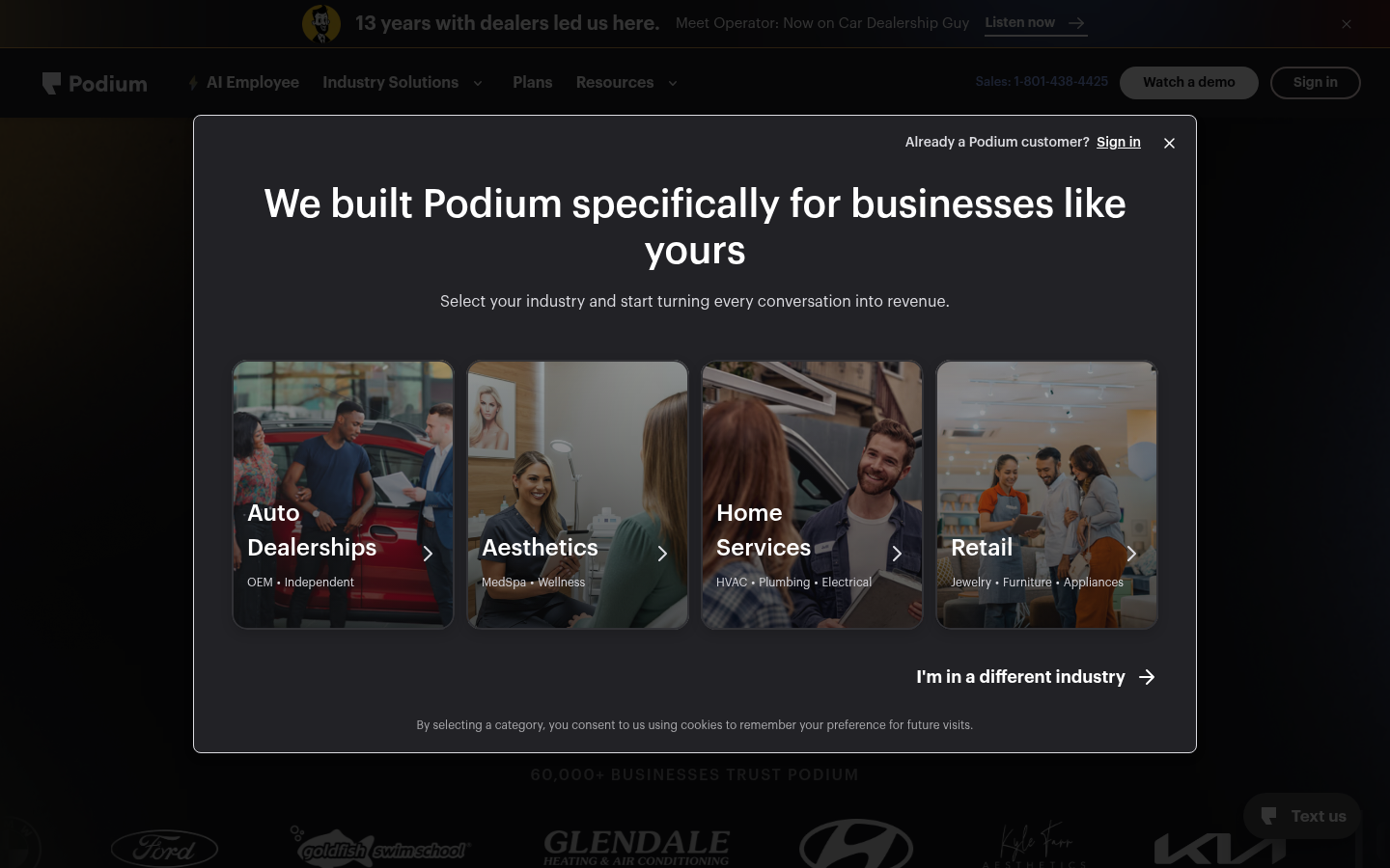 Homepage of the website, as captured