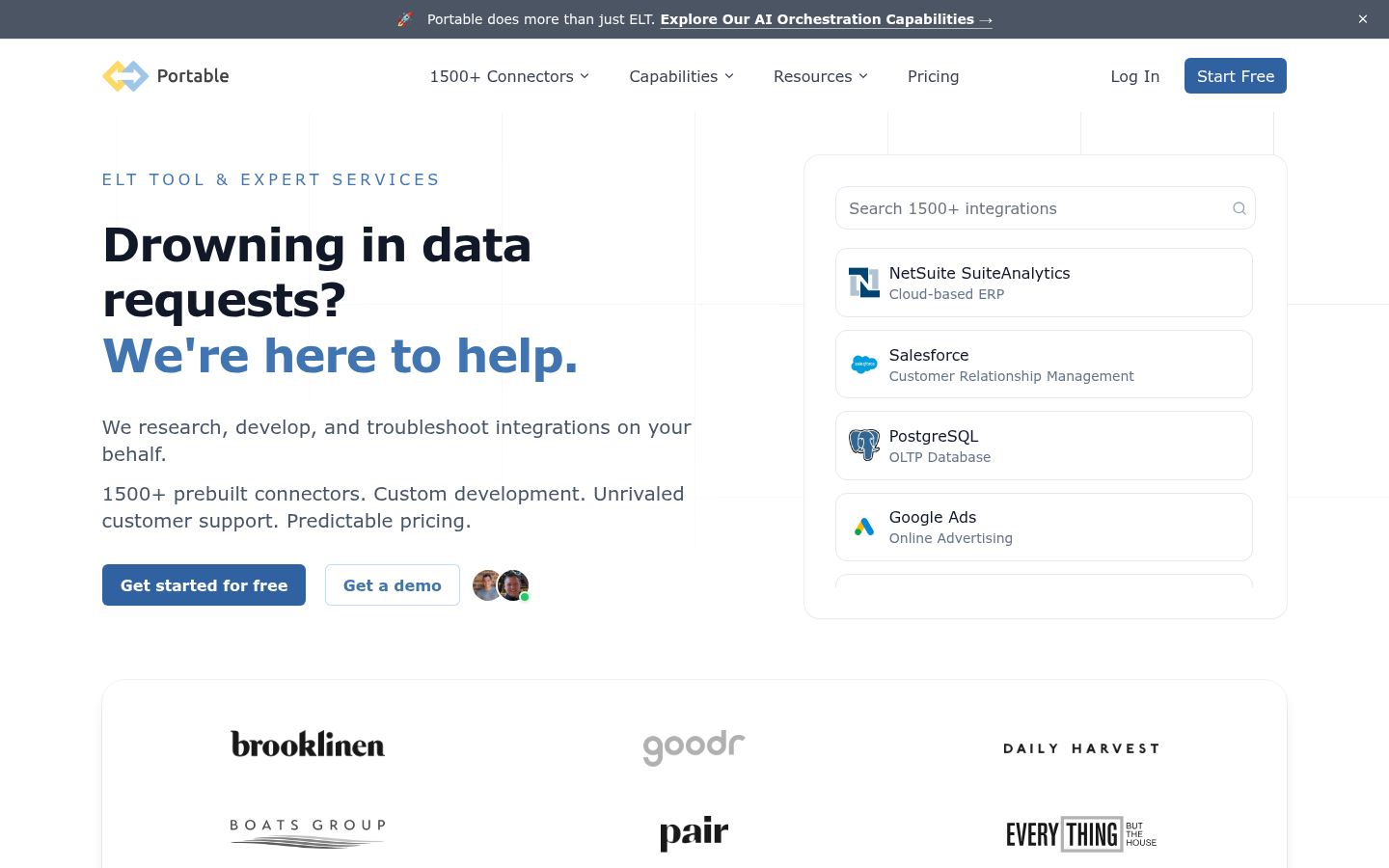 Homepage of the website, as captured
