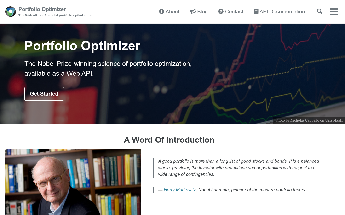 Homepage of the website, as captured