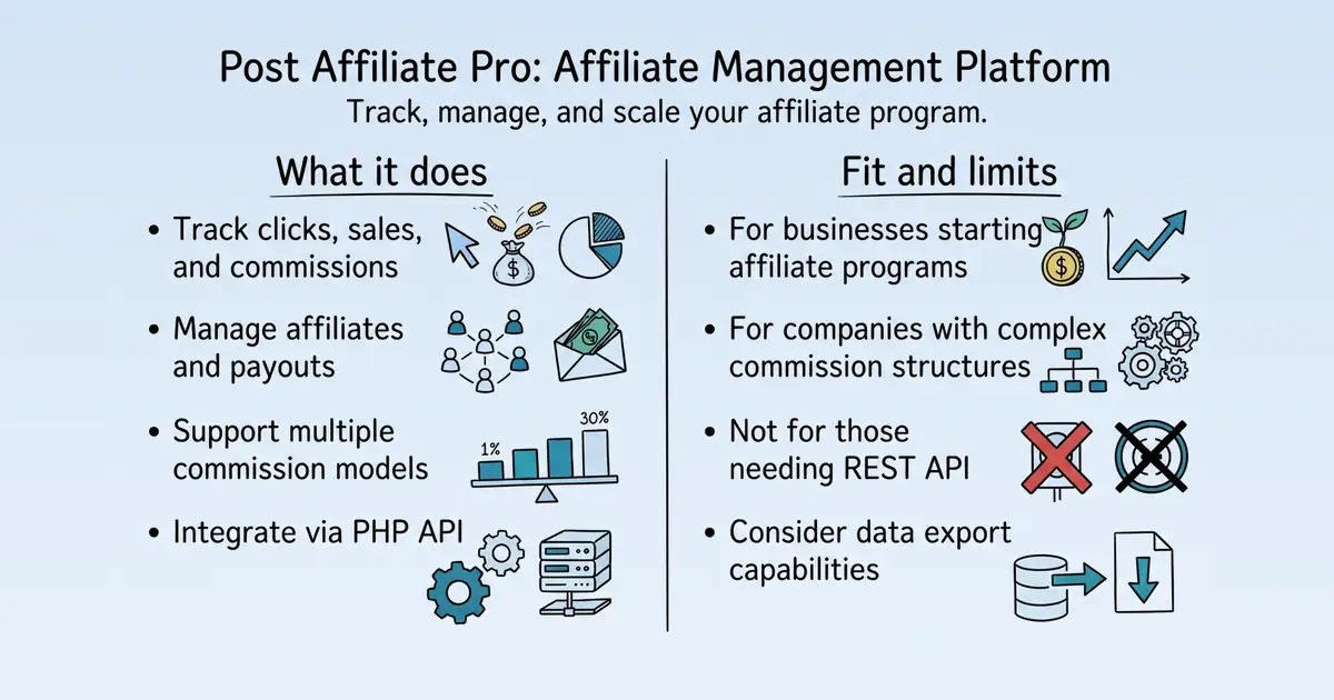 Post Affiliate Pro at a glance