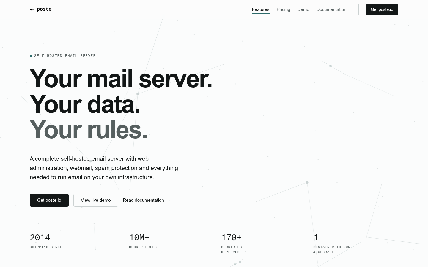 Homepage of the website, as captured