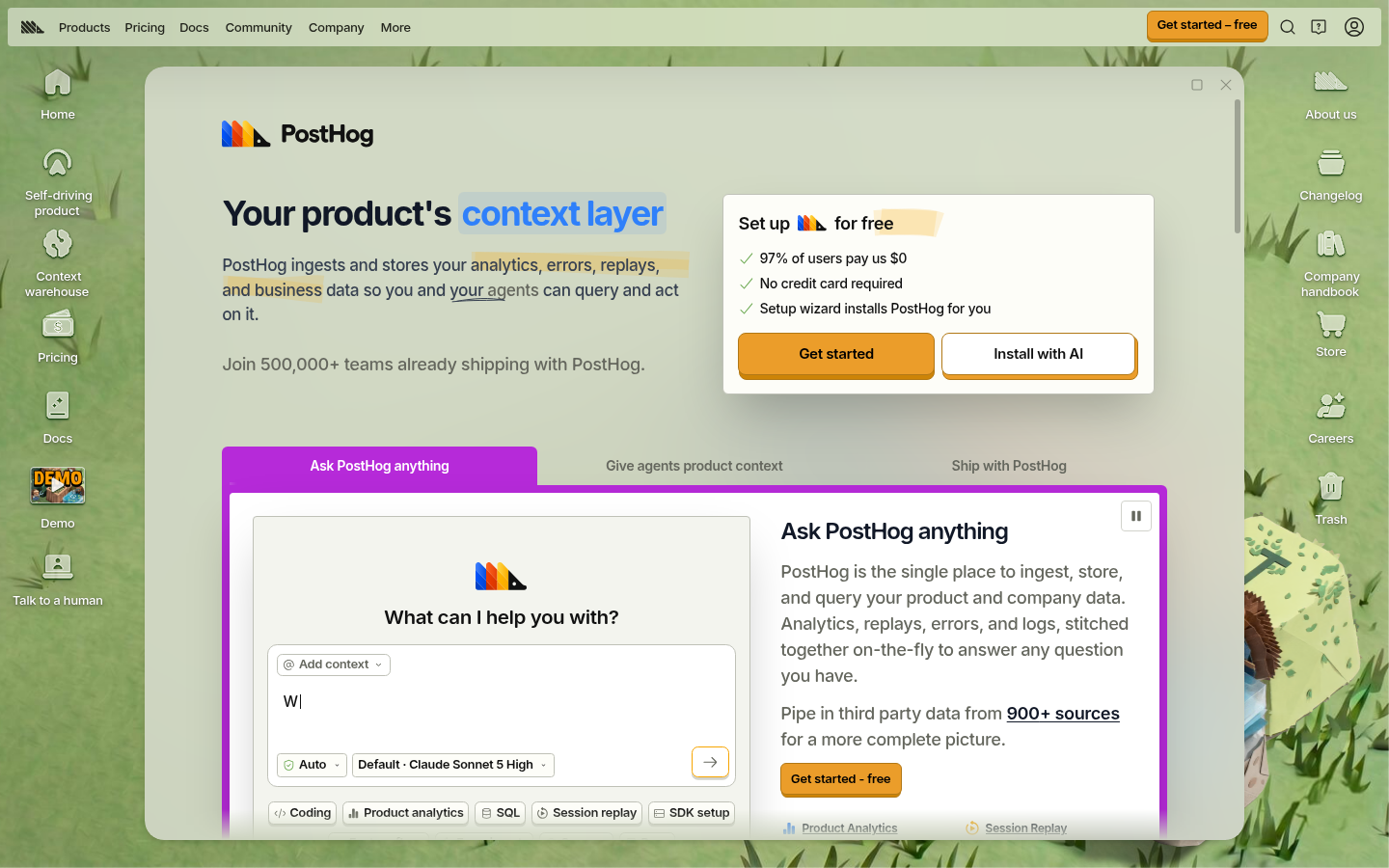 Homepage of the website, as captured