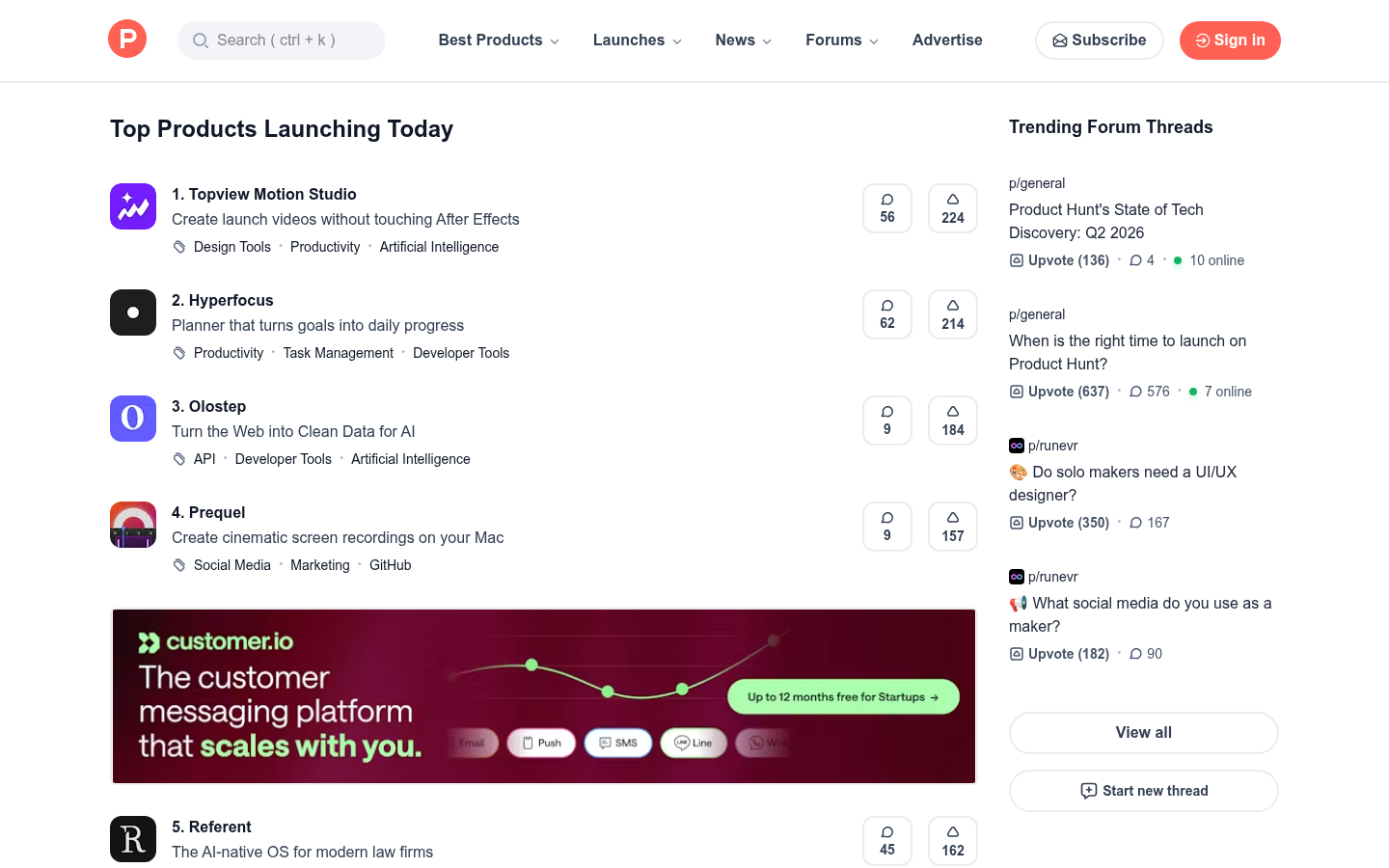 Homepage of the website, as captured