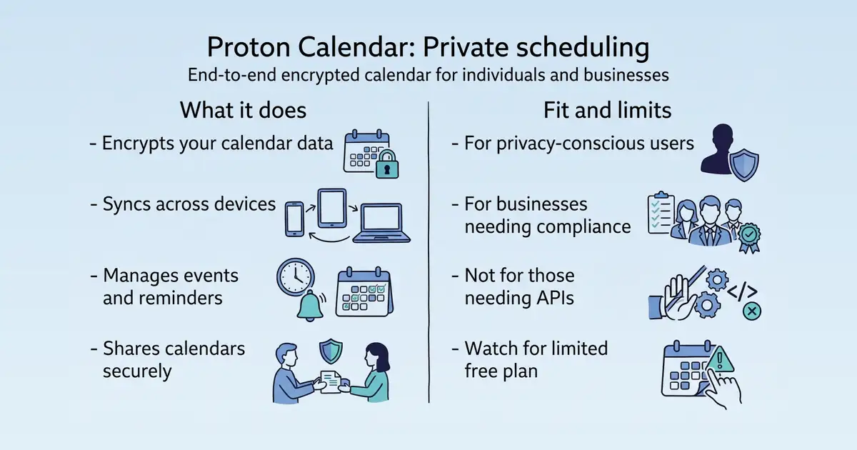 Proton Calendar at a glance