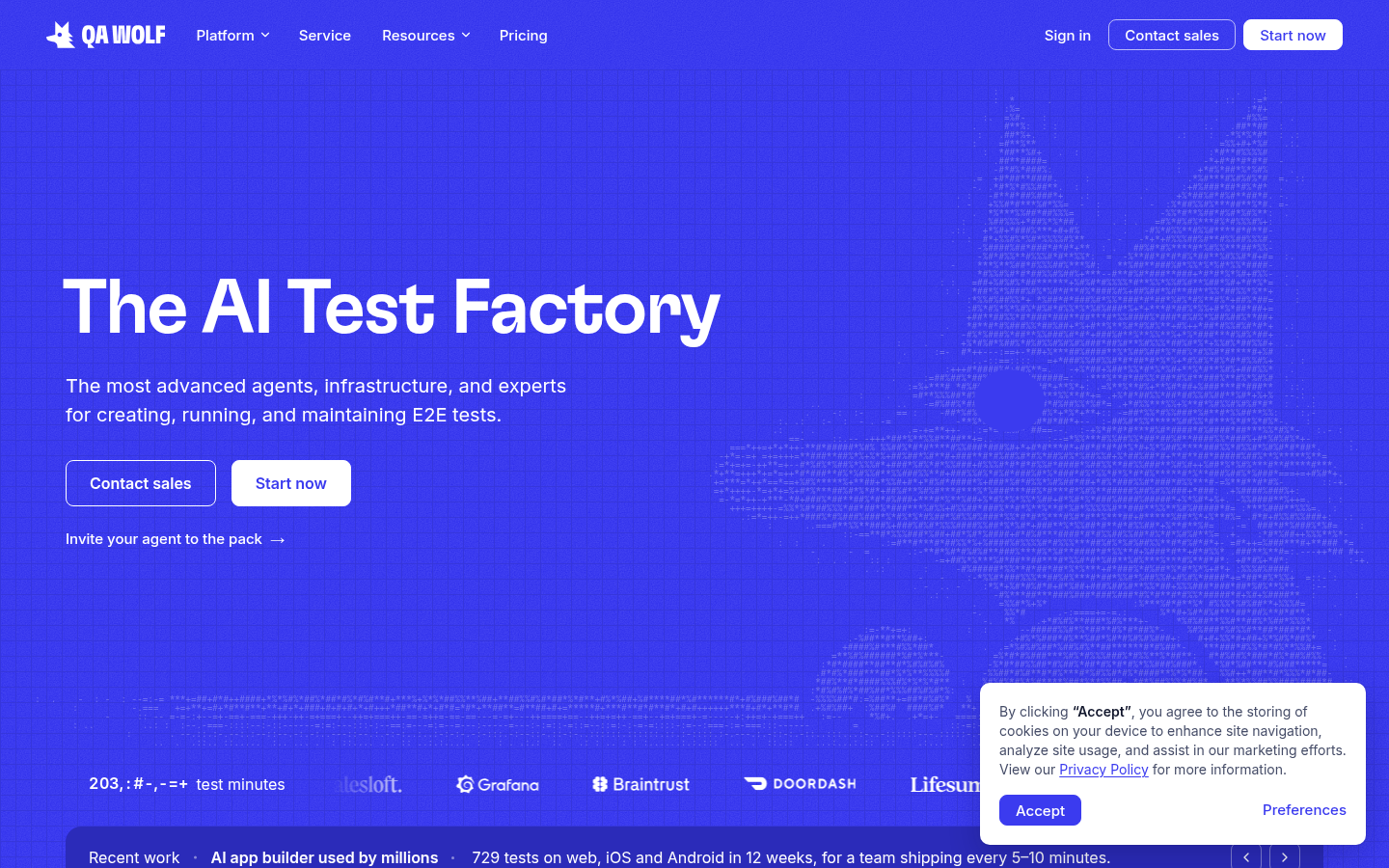Homepage of the website, as captured
