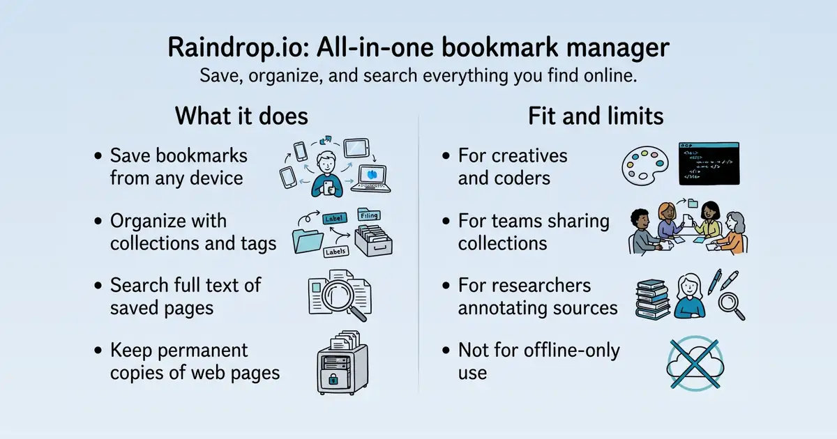 Raindrop.io at a glance