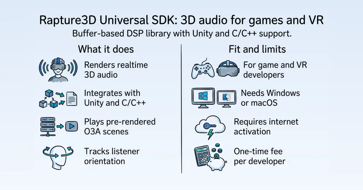 Rapture3D Universal SDK at a glance