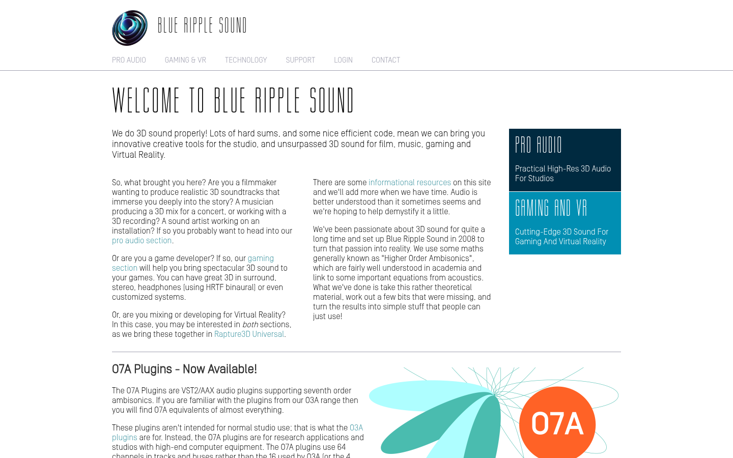 Homepage of the website, as captured