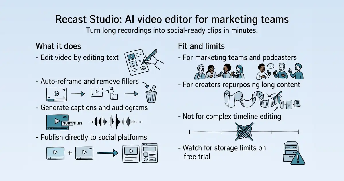 Recast Studio at a glance