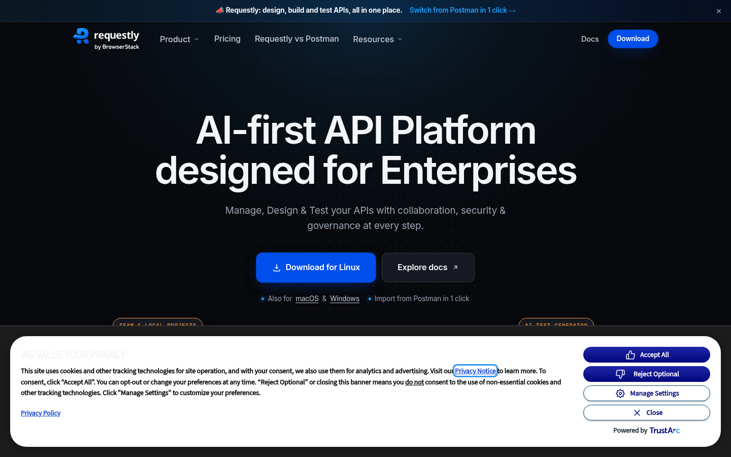 Homepage of the website, as captured