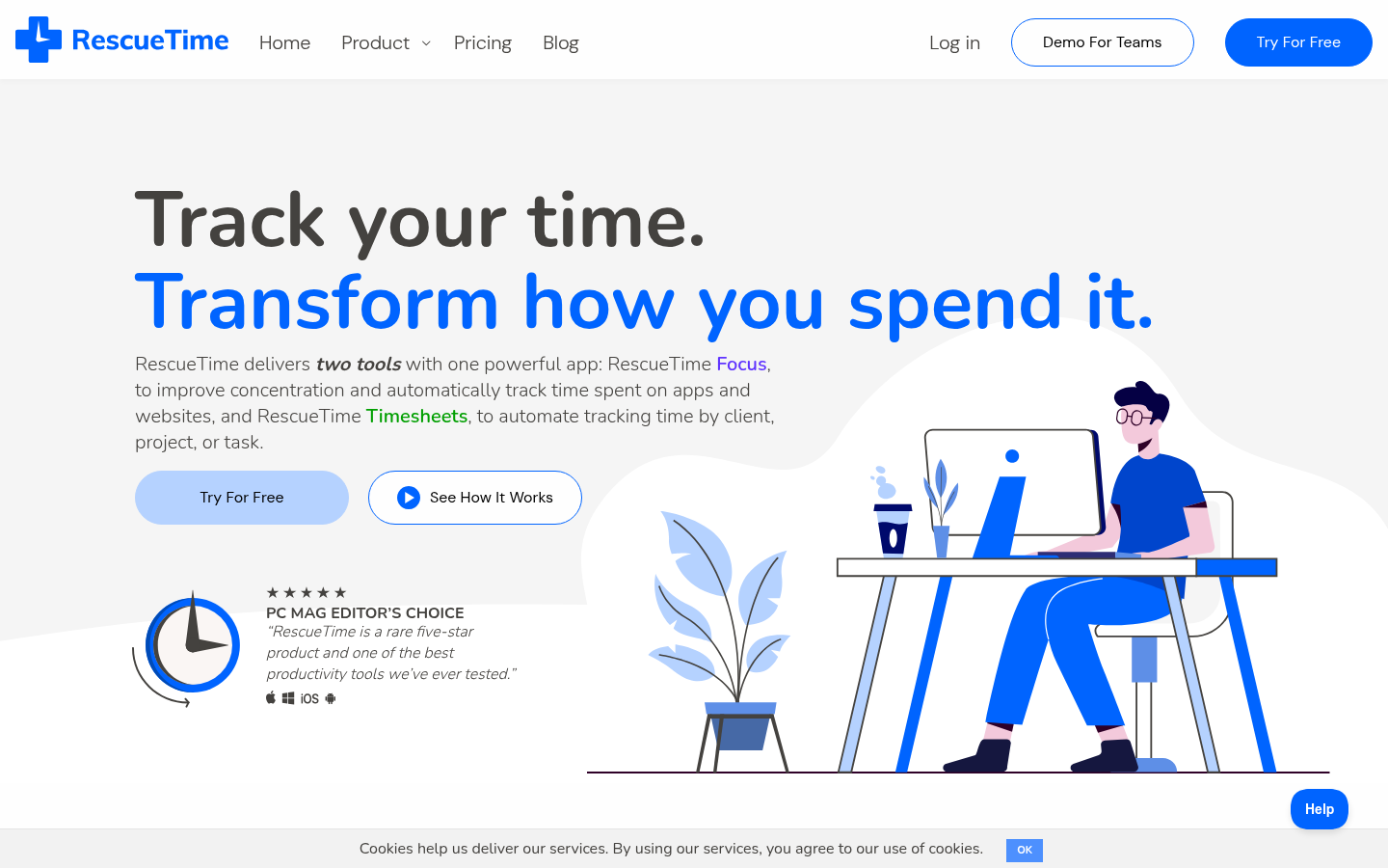 Homepage of the website, as captured