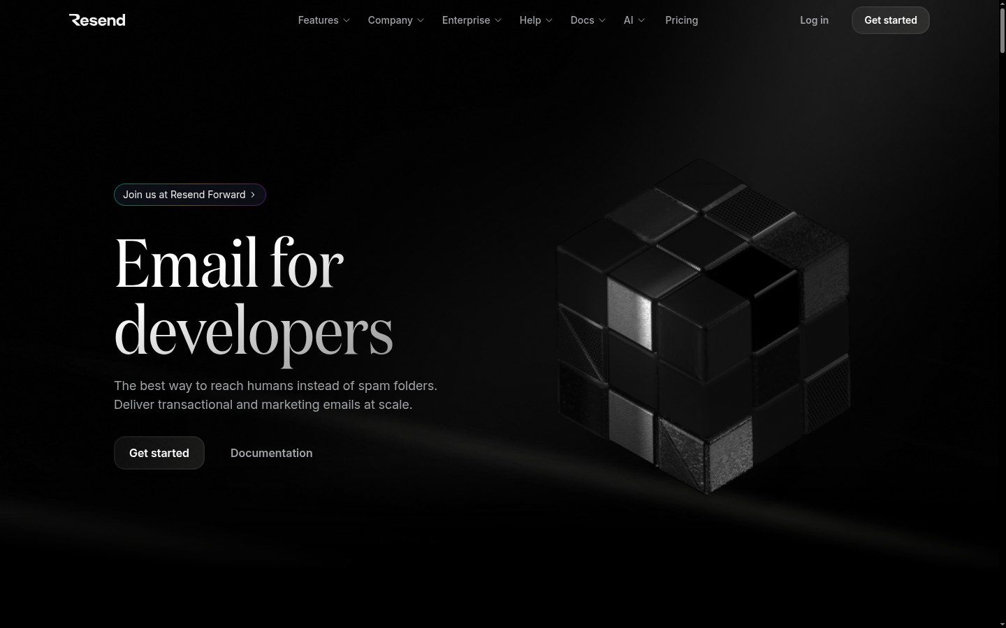 Homepage of the website, as captured