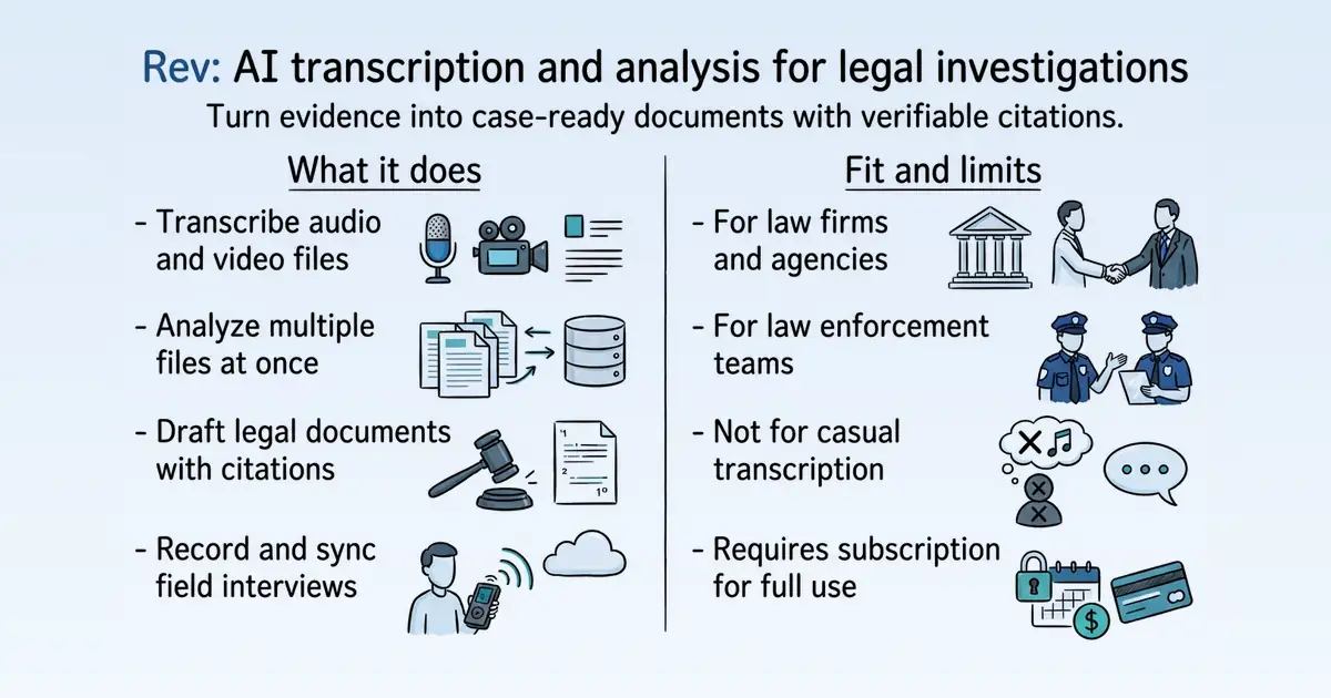 Rev Investigative Intelligence Platform at a glance