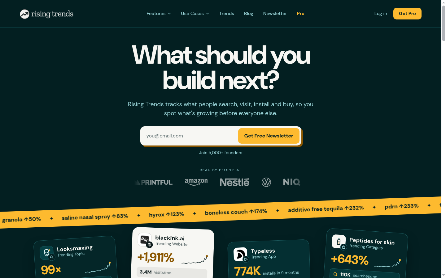 Homepage of the website, as captured