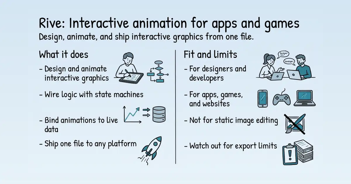 Rive at a glance
