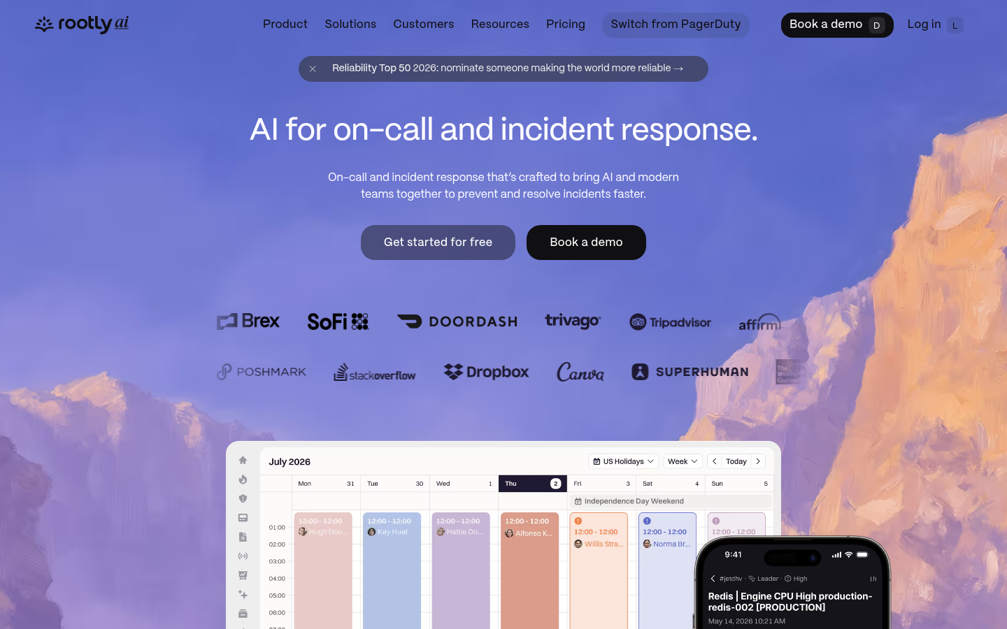 Homepage of the website, as captured