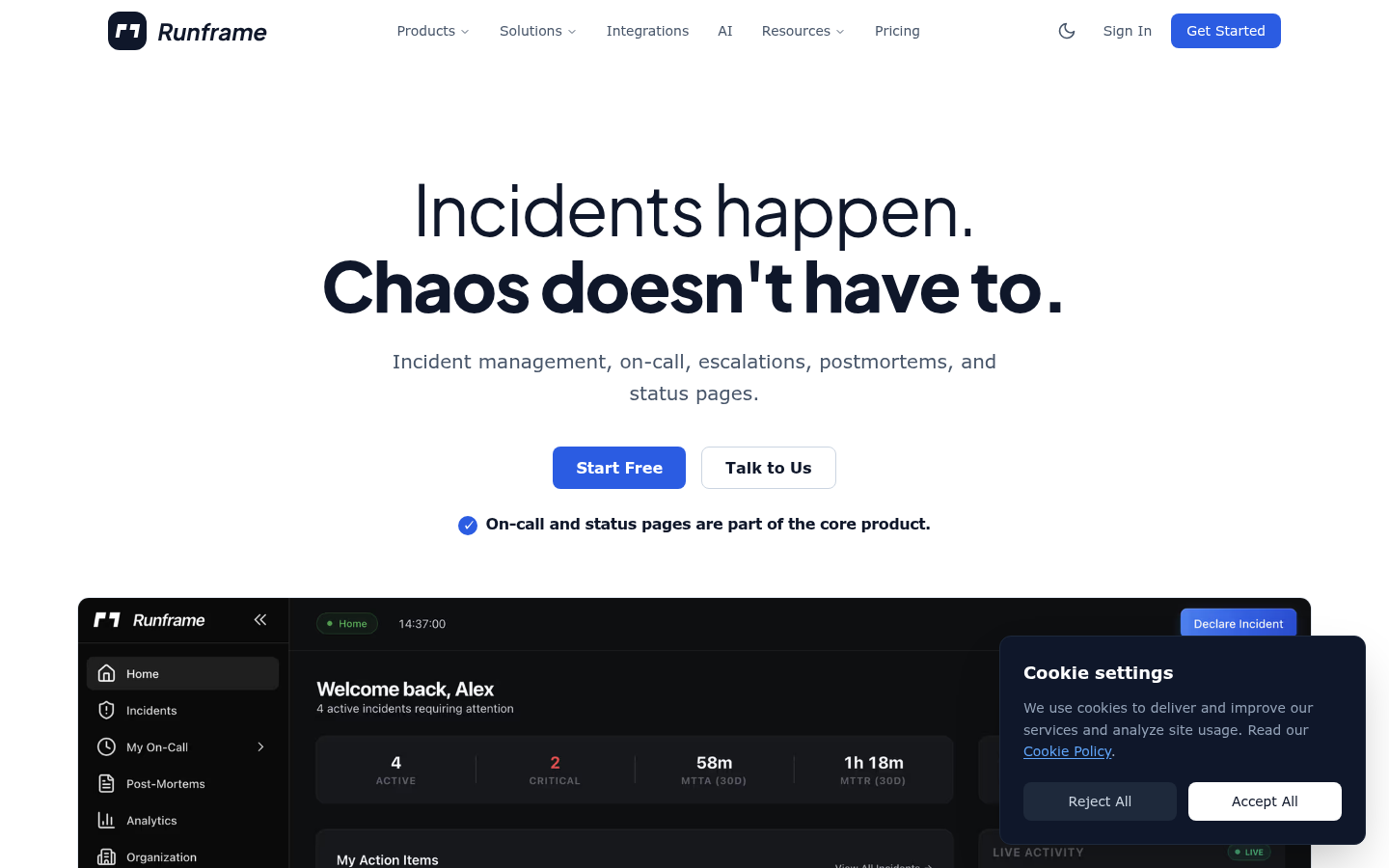 Homepage of the website, as captured