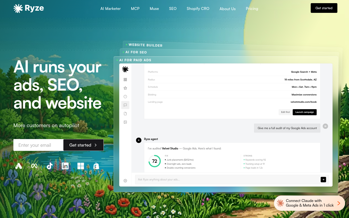 Homepage of the website, as captured