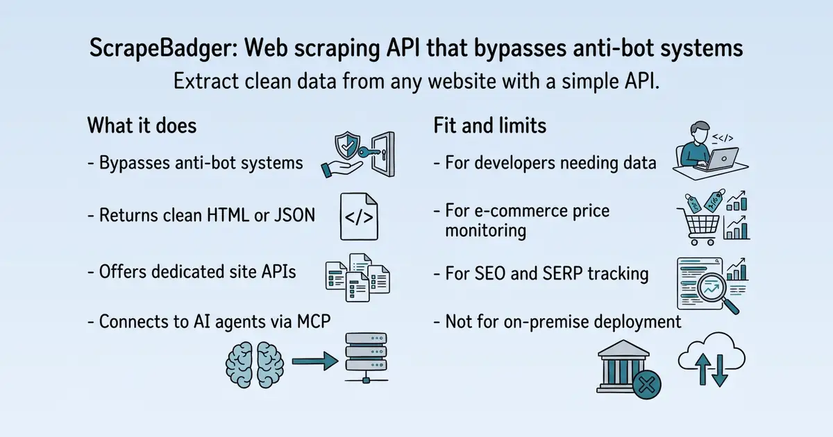 ScrapeBadger at a glance