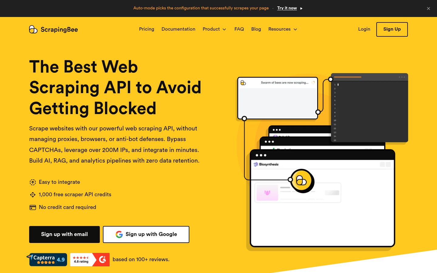 Homepage of the website, as captured