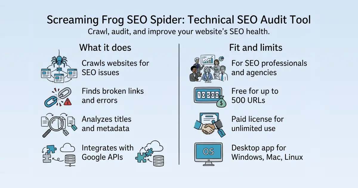 Screaming Frog SEO Spider at a glance