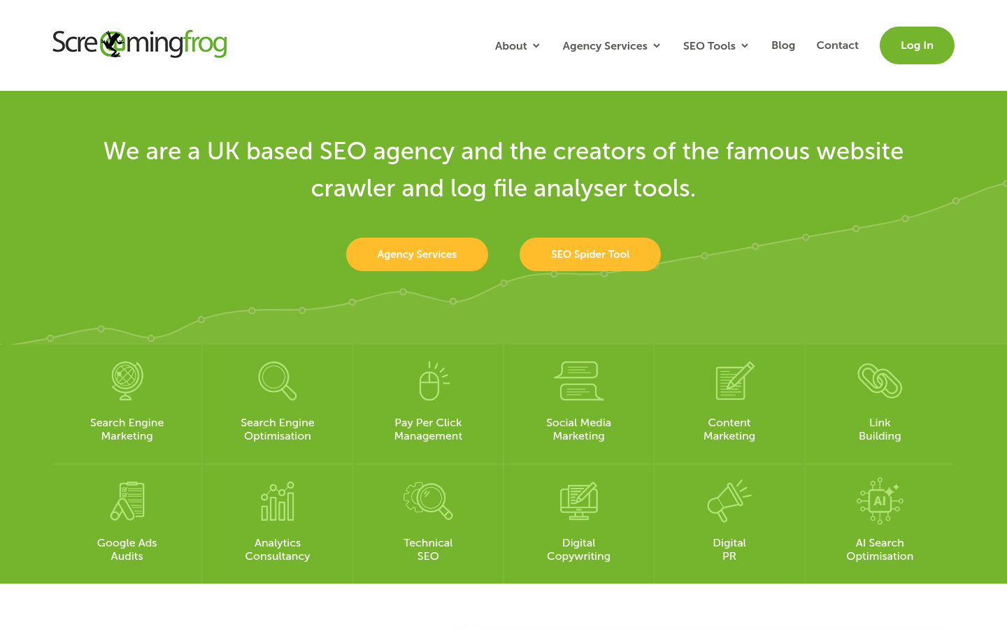 Homepage of the website, as captured