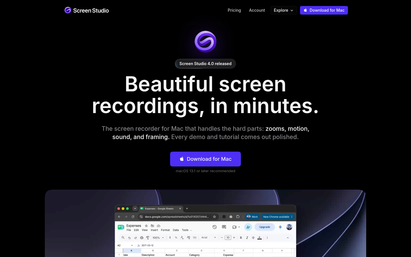 Homepage of the website, as captured