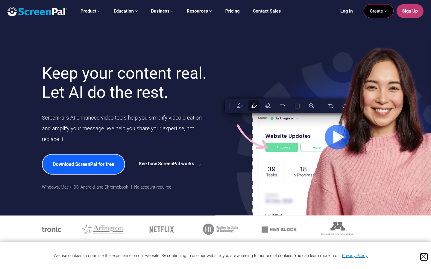 Homepage of the website, as captured
