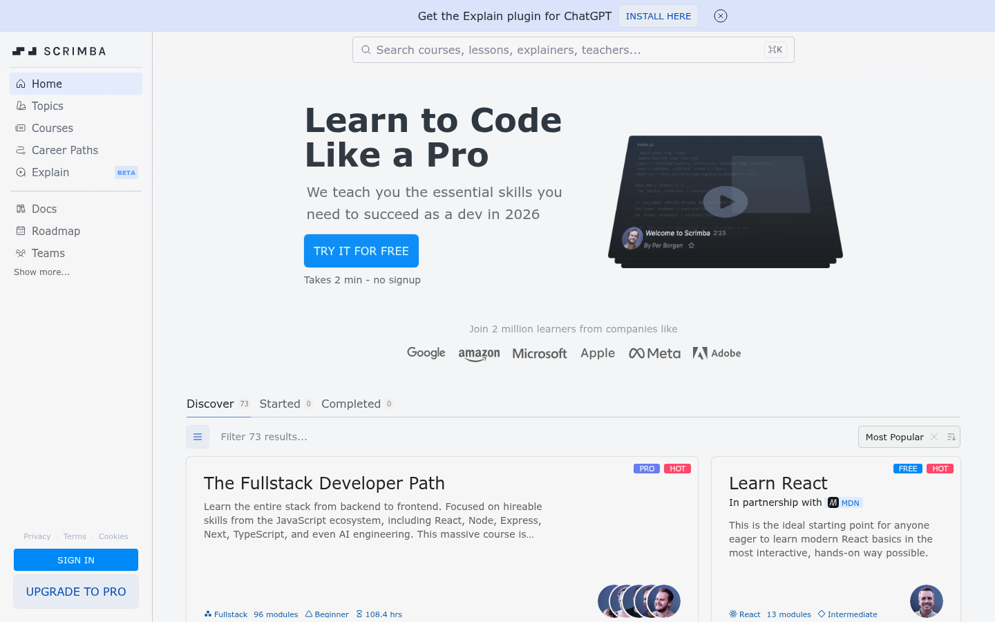 Homepage of the website, as captured