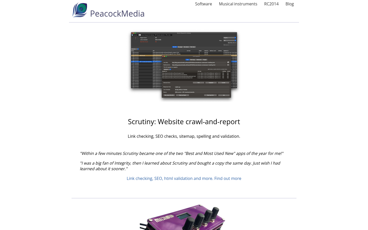 Homepage of the website, as captured