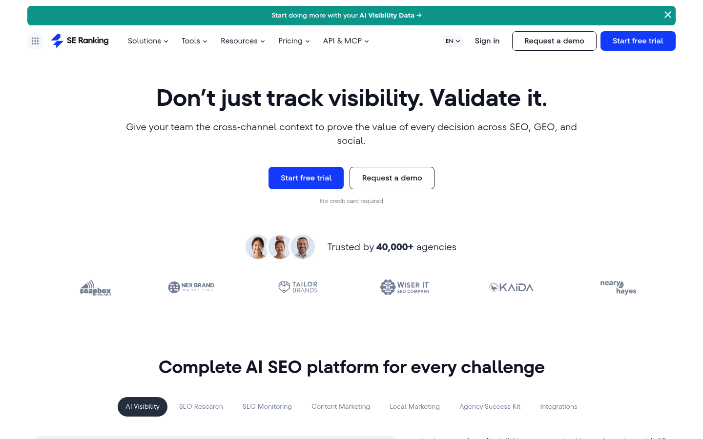 Homepage of the website, as captured