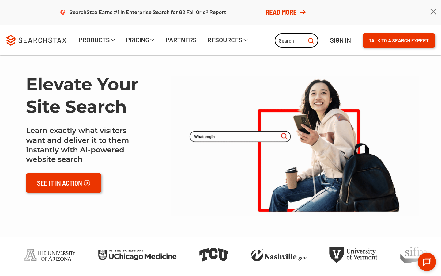 Homepage of the website, as captured