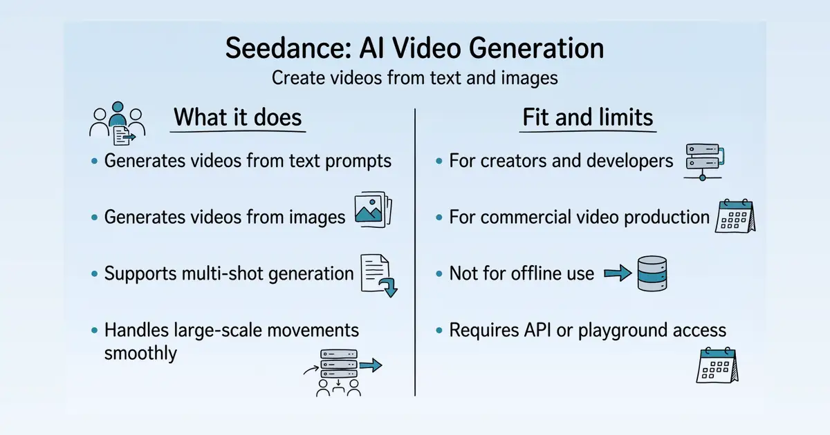Seedance at a glance
