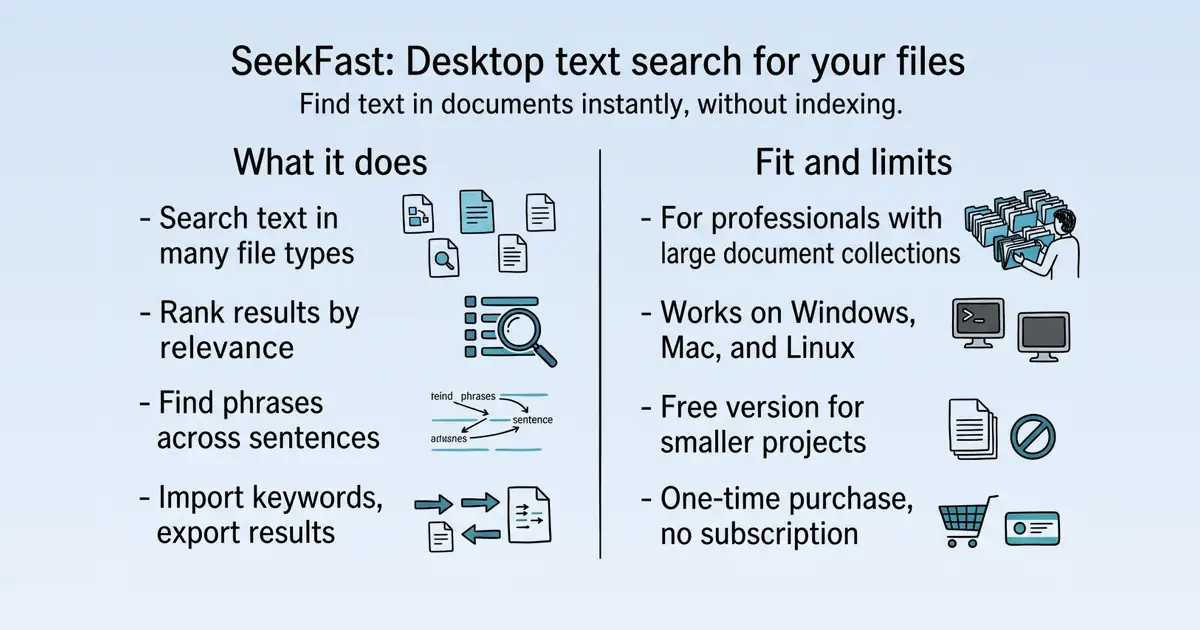 SeekFast at a glance