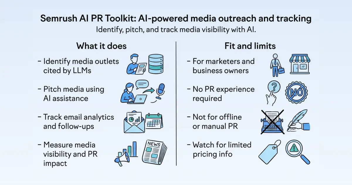 Semrush AI PR Toolkit at a glance